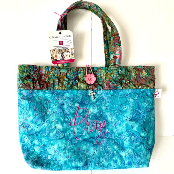 Elizabeth Scovil Handbag Women Multicolor Quilted Tote Lined Purse Shoulder Bag - Picture 1 of 9